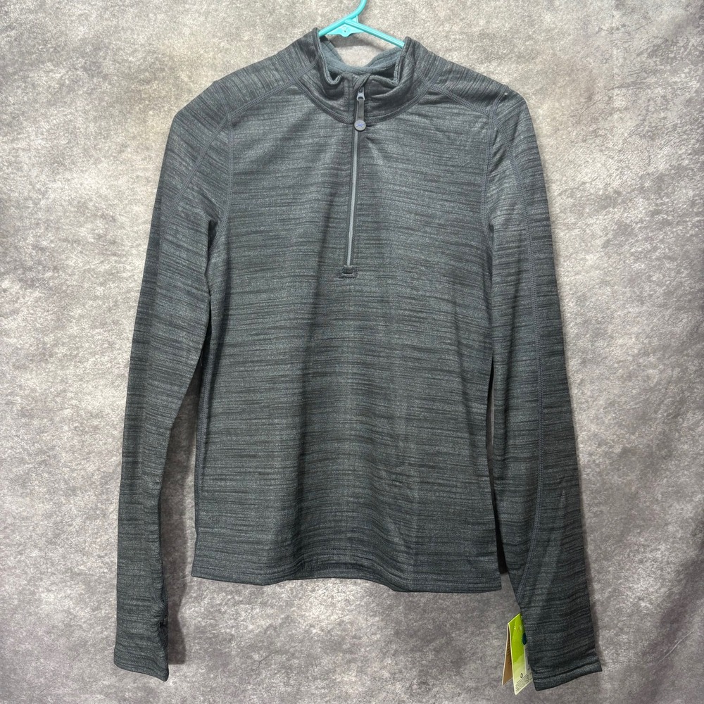 Terramar Climasense Half Zip Base Layer Pullover Kids Size XL Smoke Melange Gray